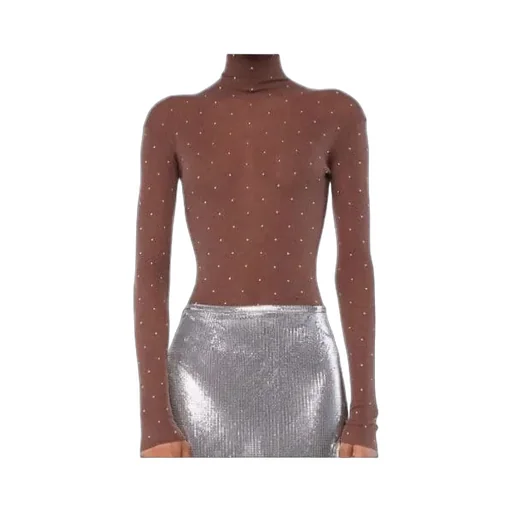 Embellished-Details Turtleneck Top