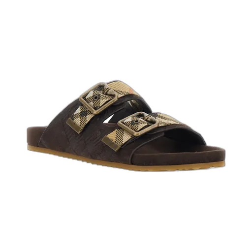 Burberry Double Buckle Checked Sandals