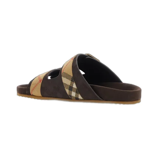 Burberry Double Buckle Checked Sandals