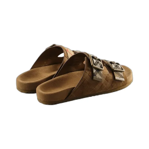 Burberry Checked Double-Buckle Sandals