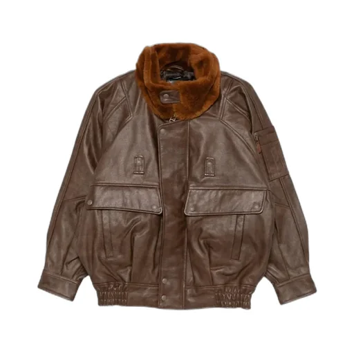 Flap-Pocket Leather Jacket