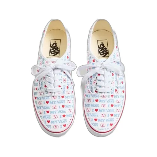 Valentino X Vans Love-Printed Lace-Up Sneakers