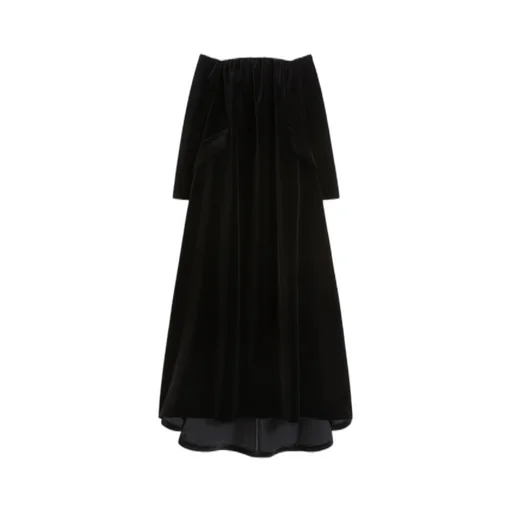Long Dress In Sateen Velvet