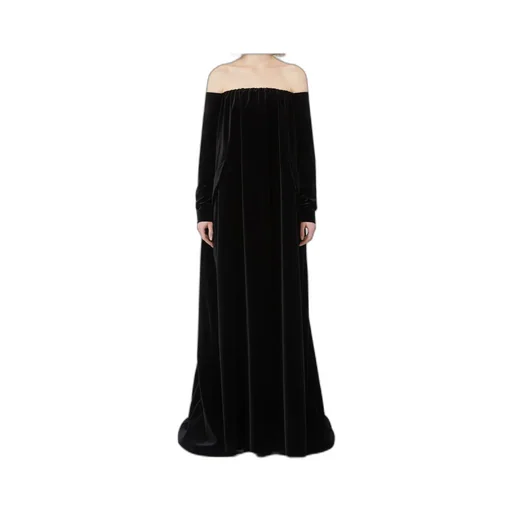 Long Dress In Sateen Velvet