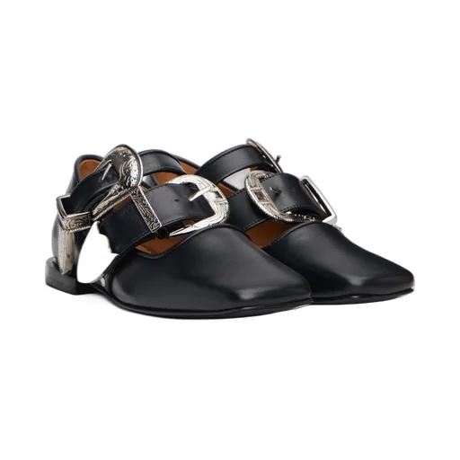 Buckle-Detail Ballet Flats