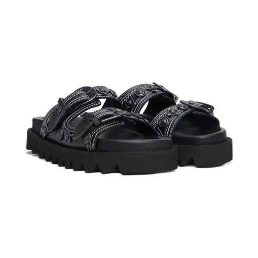 Embellished-Buckle Sandals