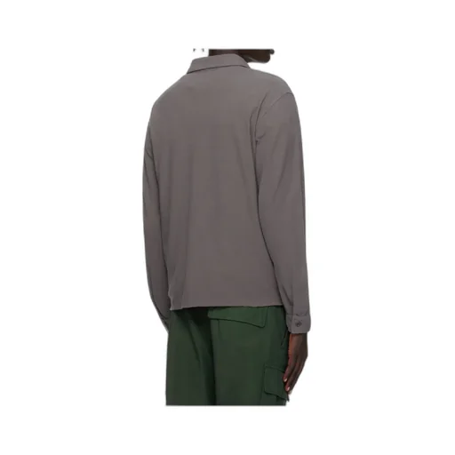 Long-Sleeved Cotton Jersey Polo Shirt