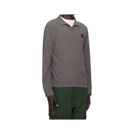 Long-Sleeved Cotton Jersey Polo Shirt