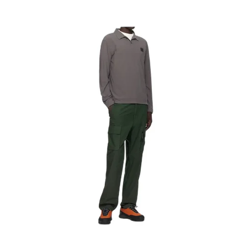 Long-Sleeved Cotton Jersey Polo Shirt