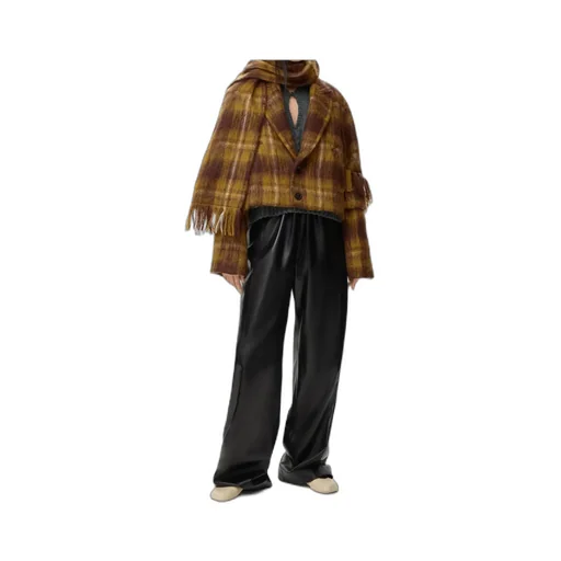 Plaid-Pattern Wool Jacket