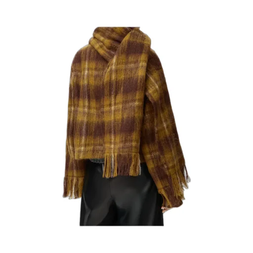 Plaid-Pattern Wool Jacket