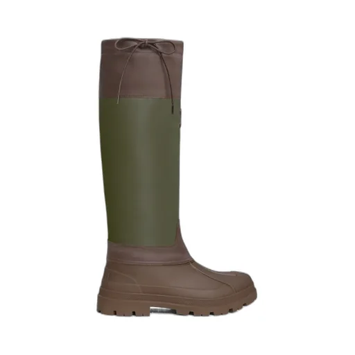 Celine Riley High Boot In Nylon And Calfskin