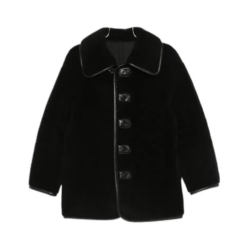 Button-Fastening Teddy Jacket