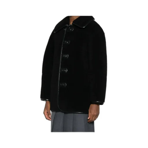 Button-Fastening Teddy Jacket