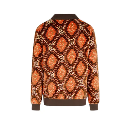 Patterned Velour Polo Shirt