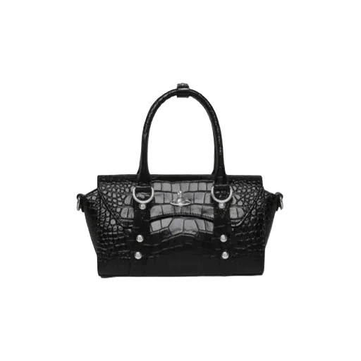 Bettina Orb-Plaque Embossed Satchel