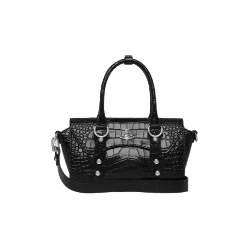 Bettina Orb-Plaque Embossed Satchel