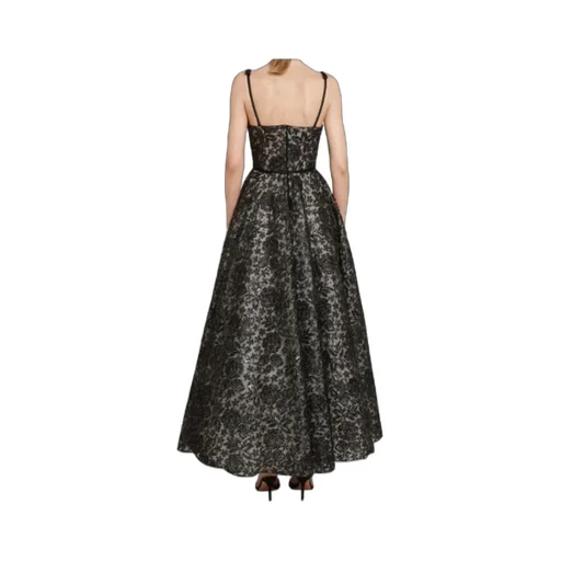 Floral-Embroidered Corset Midi Dress