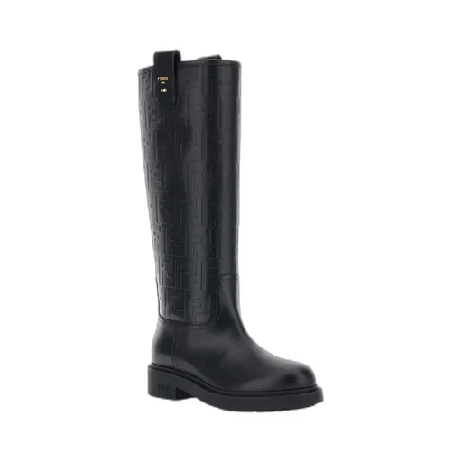Fendi All-Over Ff Embossed Knee High Boots