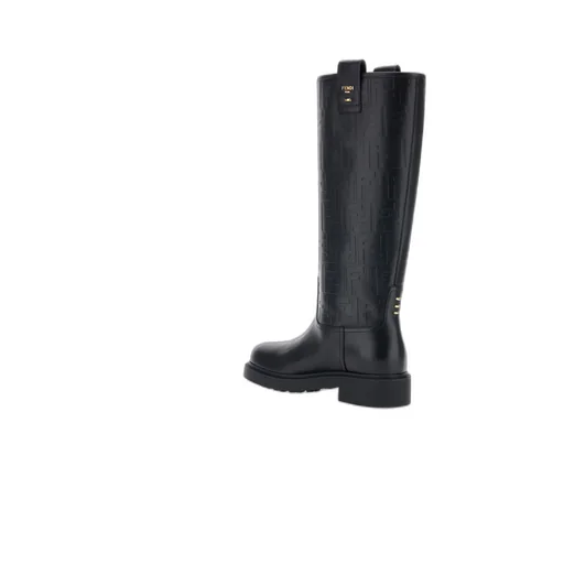 Fendi All-Over Ff Embossed Knee High Boots