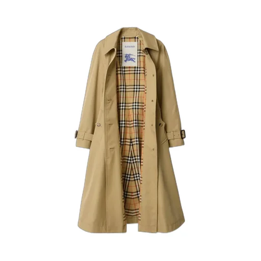 Burberry Long Gabardine Ellingham Fit Flare Car Coat
