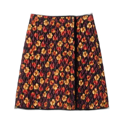 Geranium Leaf Quilted Nylon Skirt