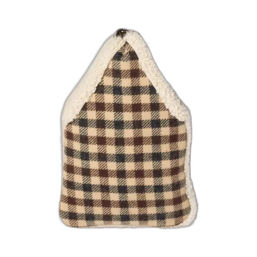 Gingham And Shearling Handbag