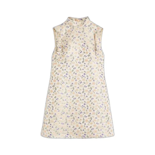Abito Corto In Jacquard Garden Lurex