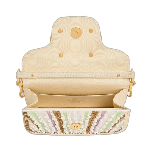 Valentino Garavani Locò Small Embroidered Shoulder Bag With Jewel Logo