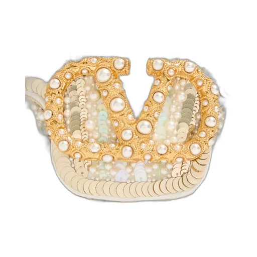 Valentino Garavani Locò Small Embroidered Shoulder Bag With Jewel Logo