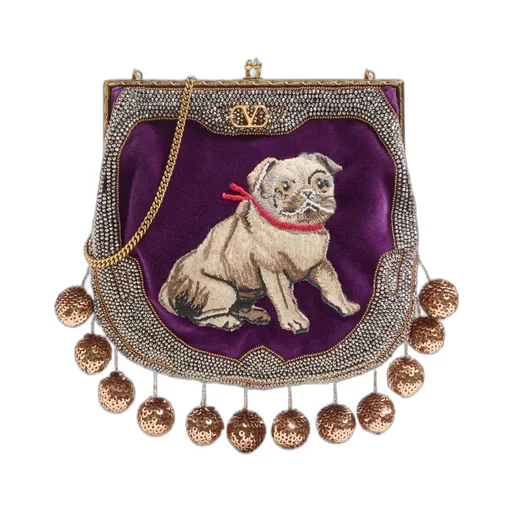 Valentino Garavani Nellcote Fairytales Velvet Clutch With Le Chien De La Maison Embroidery