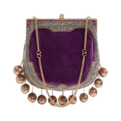 Valentino Garavani Nellcote Fairytales Velvet Clutch With Le Chien De La Maison Embroidery
