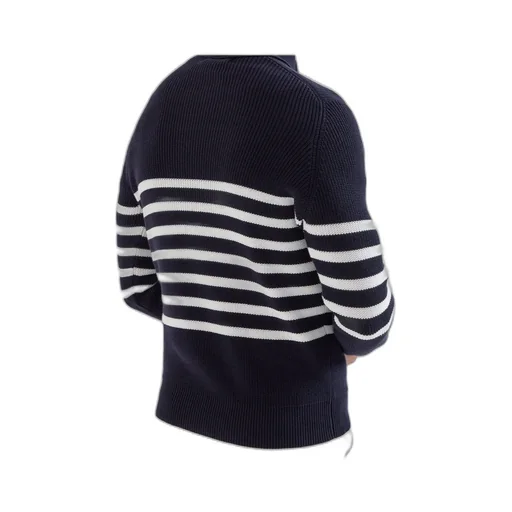Brunello Cucinelli Half-Zip English Rib Striped Jumper