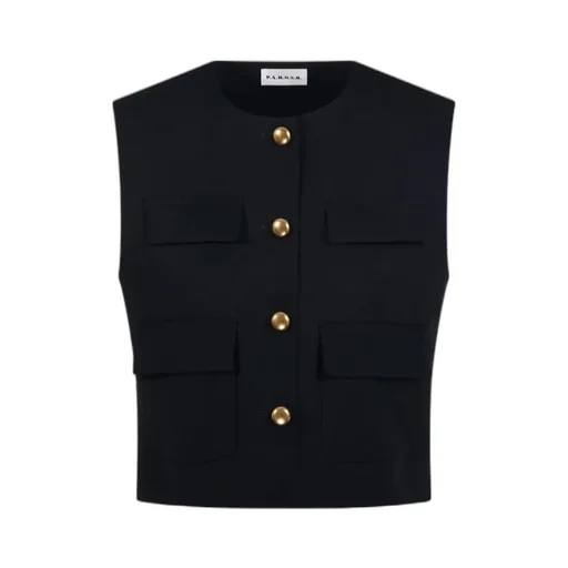 P.A.R.O.S.H. Liliuxy Button-Up Sleeveless Jacket