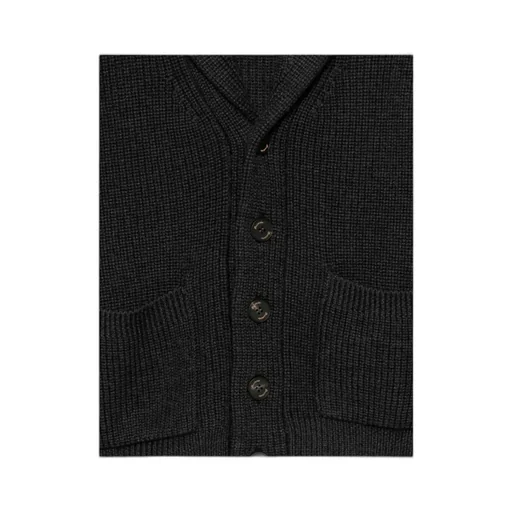 Shawl-Collar Patch-Pocket Cardigan