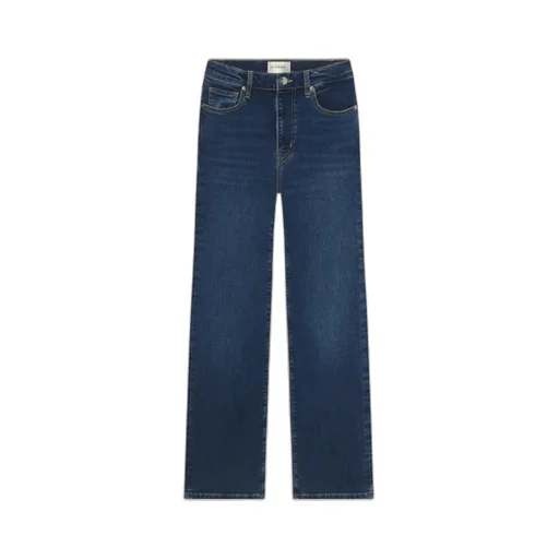 Frame Button Detailed Straight Leg Jeans