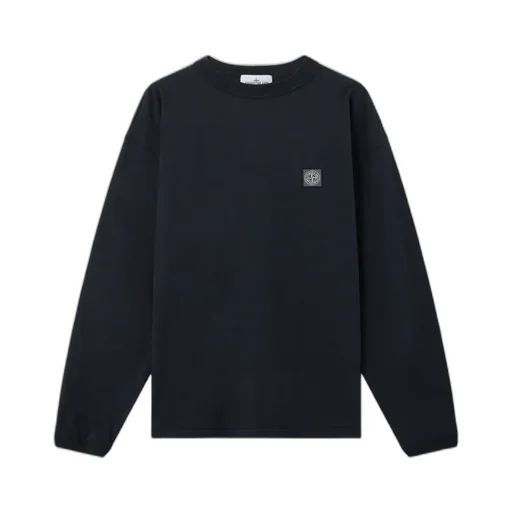 Regular-Fit Long-Sleeve T-Shirt With Tone-On-Tone Compass Patch