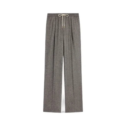 Drawstring Trousers In Cashmere Flannel