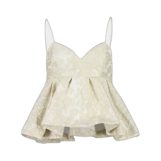 Floral-Lace Peplum Top