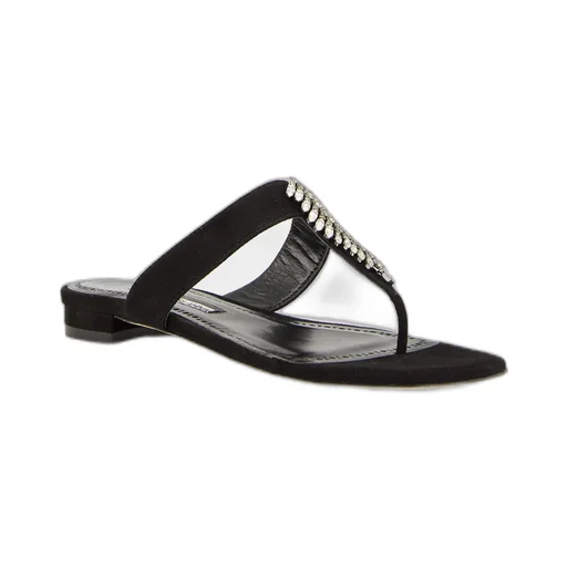 Crystal-Embellished Flat Sandals