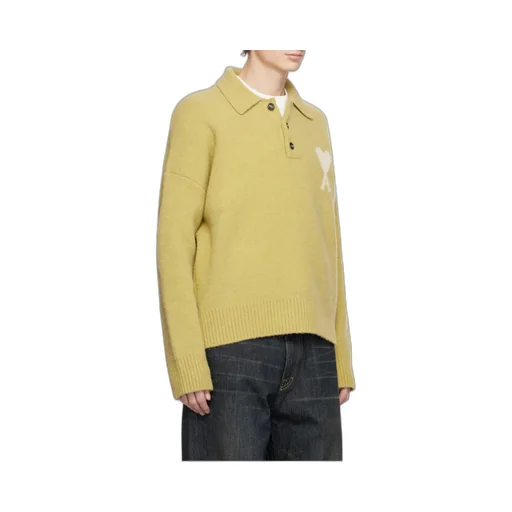 Yellow Alpaca Long Sleeves Ami De Coeur Polo