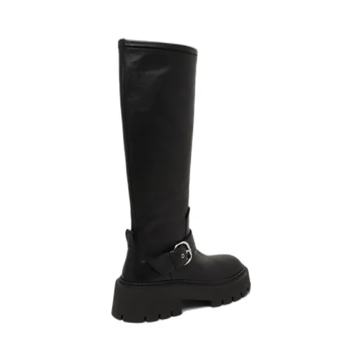 Buckle-Fastening Knee-High Boots