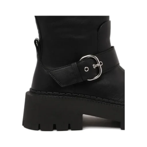Buckle-Fastening Knee-High Boots