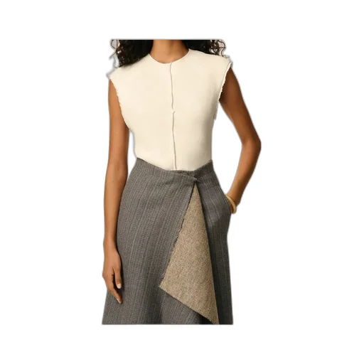 Sleeveless Raw Edge Details Top