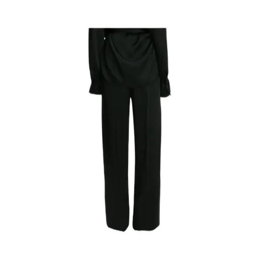Pleated Wide-Leg Trousers