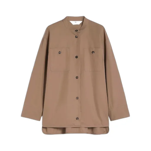 Cotton Mandarin-Neck Shirt