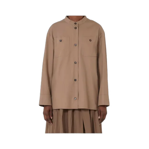 Cotton Mandarin-Neck Shirt