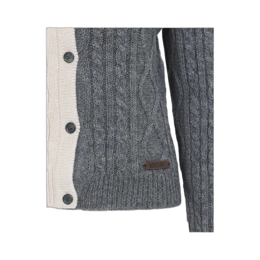 Cable-Knit Two-Tone Cardigan