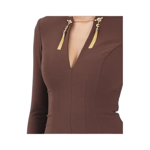 Elisabetta Franchi Chain Embellished Midi Dress