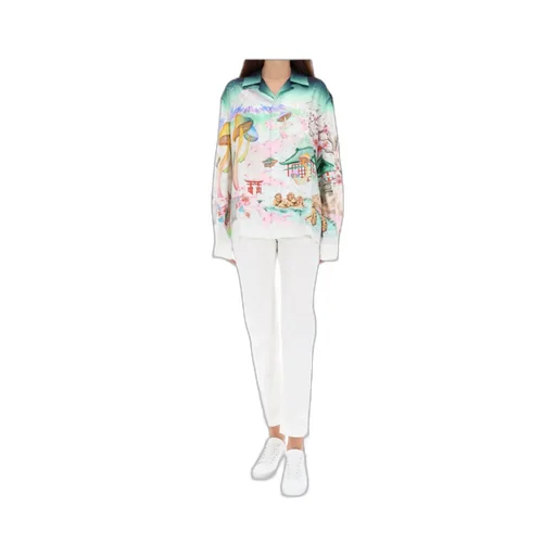 Casablanca Flower Print Long-Sleeved Shirt